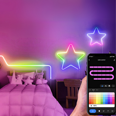 Visual Neon Strip – 5 meter RGBIC LED light with Tuya app and remote control