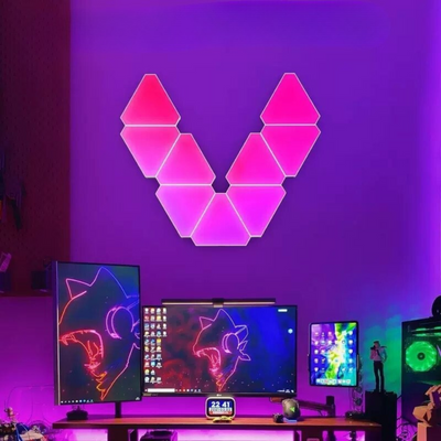 Visual TriLight – 8 pcs. LED RGB Triangle Wall Lamp, Smart App Control (Tuya)