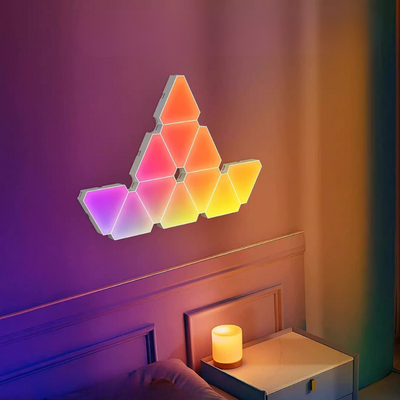 Visual TriLight – 8 pcs. LED RGB Triangle Wall Lamp, Smart App Control (Tuya)