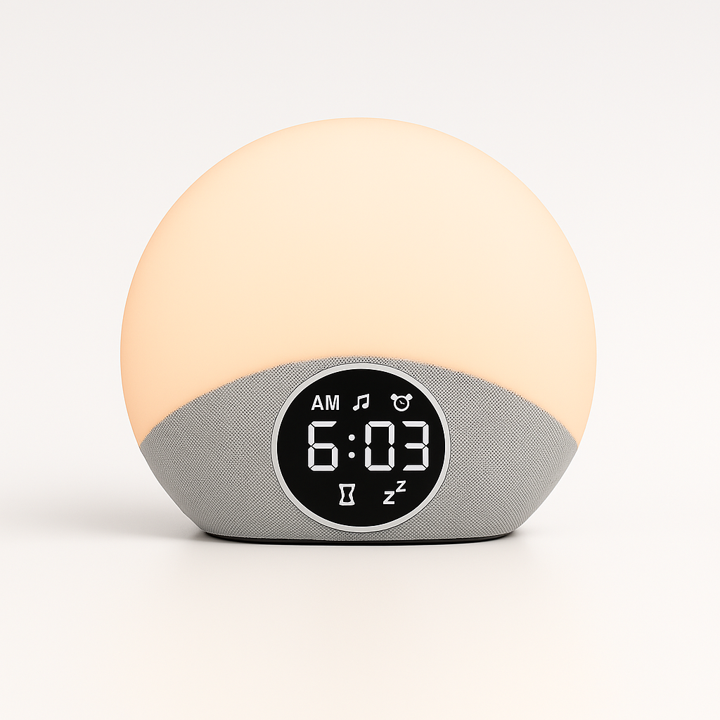 Visual Wake-Up Light - Light therapy alarm clock with white noise
