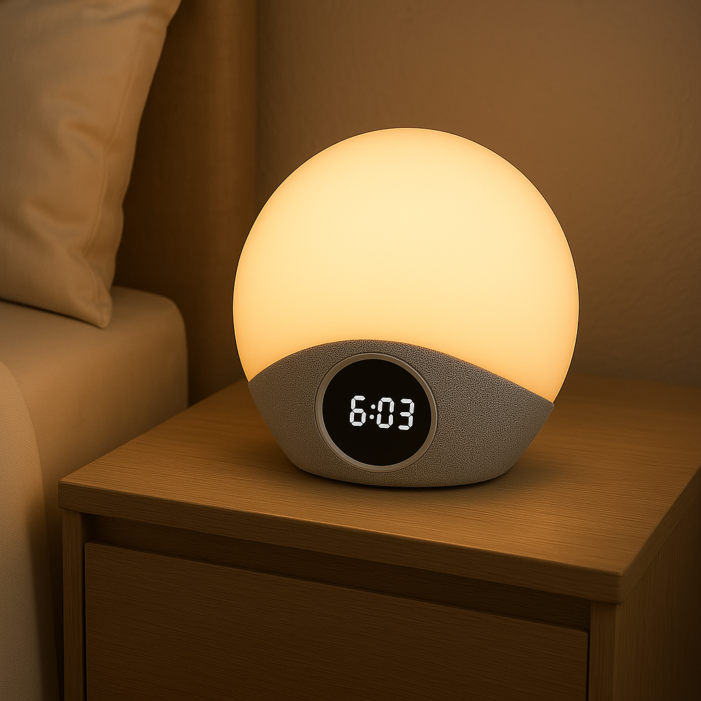 Visual Wake-Up Light - Light therapy alarm clock with white noise