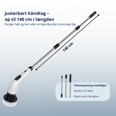 Cleano Brush – 8 in 1 cordless electric cleaning brush with 140 cm telescopic pole