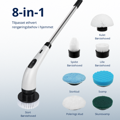 Cleano Brush – 8 in 1 cordless electric cleaning brush with 140 cm telescopic pole